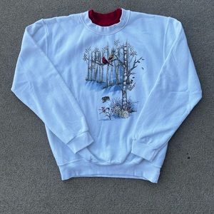 Women’s white and red Top Stitch grandmas sweater